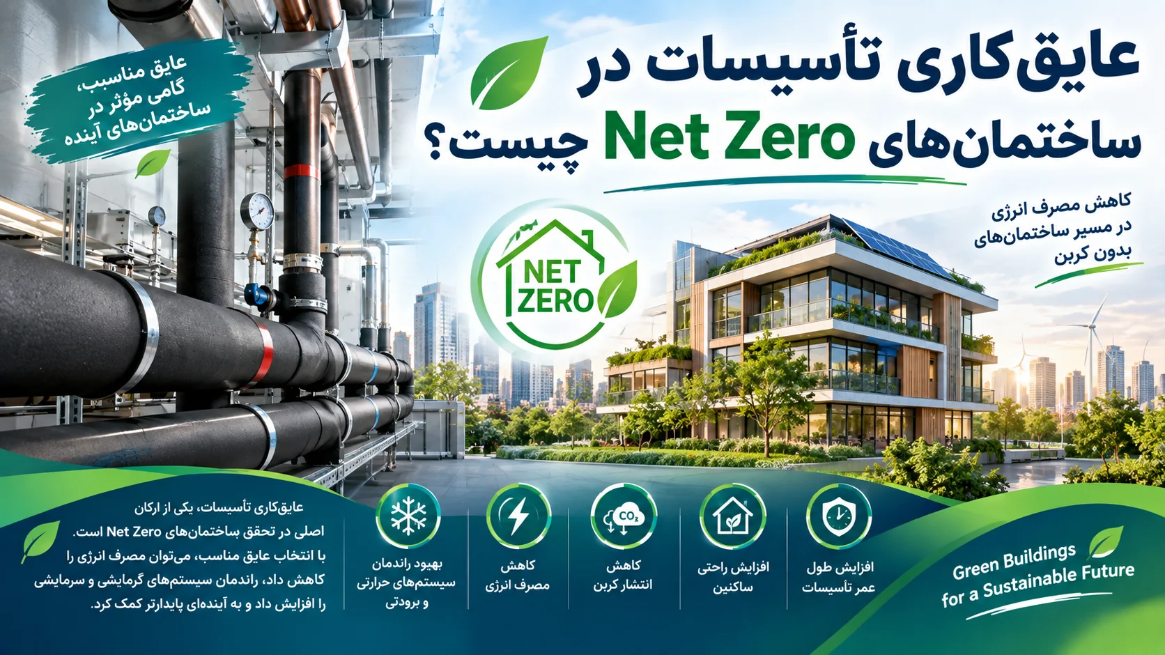 عایق‌کاری تأسیسات در ساختمان‌های Net Zero چیست؟