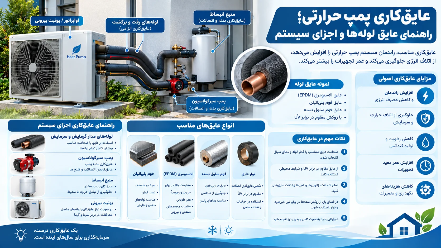 عایق‌کاری پمپ حرارتی
