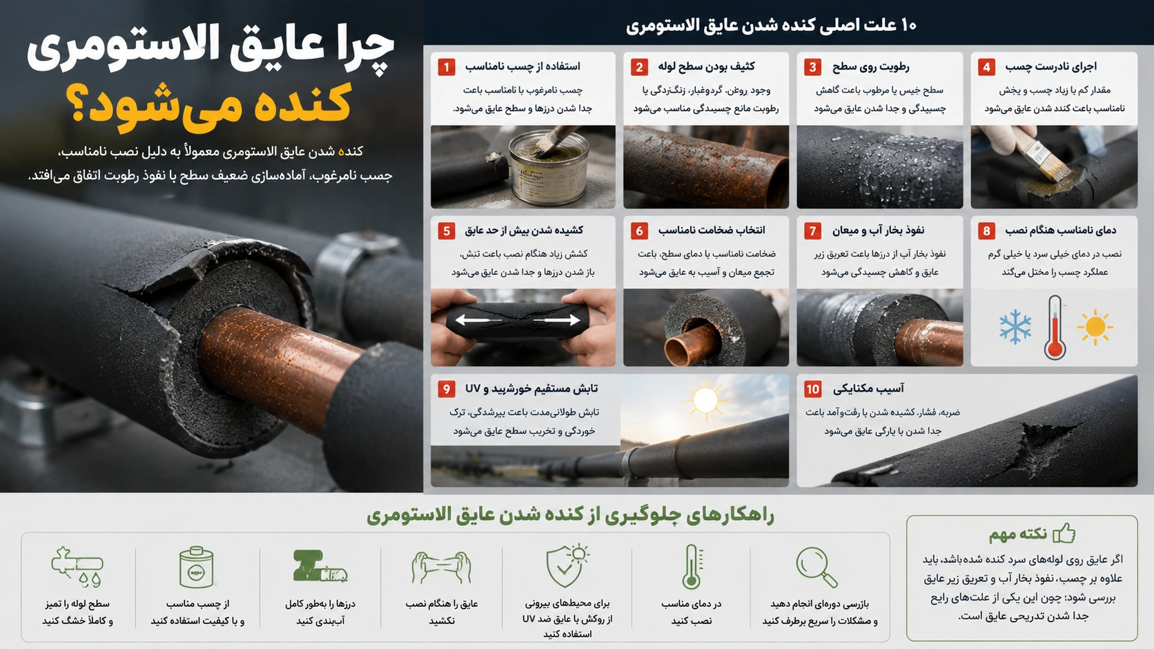 چرا عایق الاستومری کنده می‌شود؟